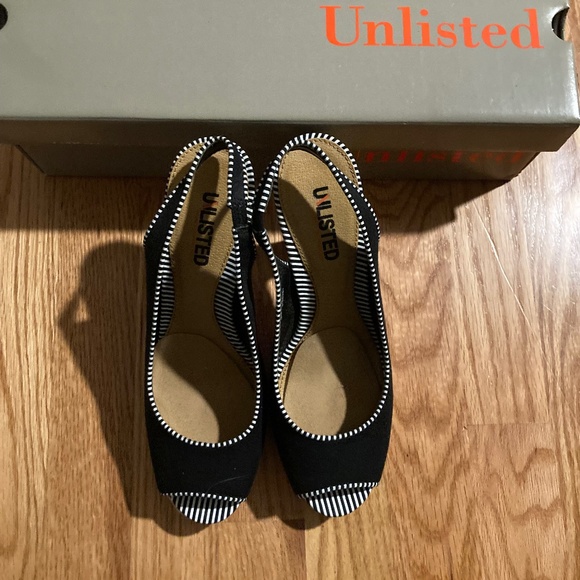 Unlisted Black Peep Toe Heels sz 8 - Picture 2 of 6